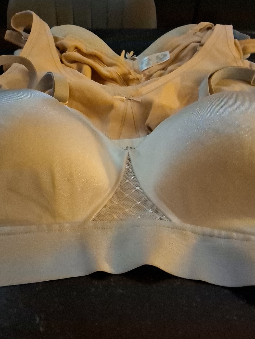 Bali Beige Light Nude Seamless Bra with Mesh Accent